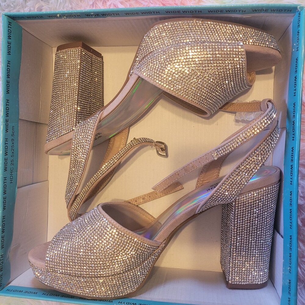 Rhinestone Platform Heels